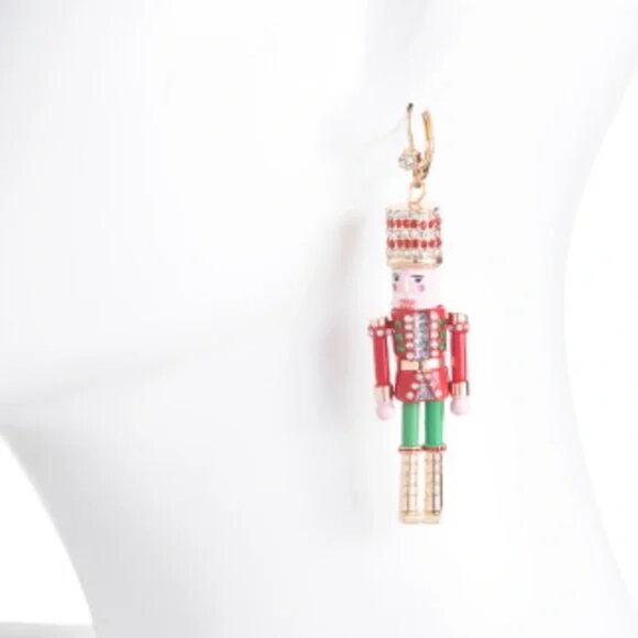 Betsey Johnson Nutcracker Crystal Mismatch Earrings Red Multi NWT - Picture 8 of 8